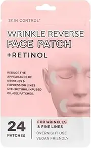 Skin Control Wrinkle Reverse Face Patch with Retinol (24 Pack) - designed to diminish the appearance of wrinkles and replenish & hydrate the skin