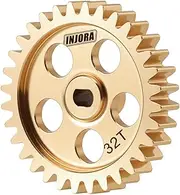 INJORA Brass Transmission Main Gear with Motor Pinion for 1/24 Buggy Losi Micro-B, 15/32T