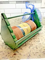 Hand Crafted Wooden Pine Tree Basket with Fleece Throw