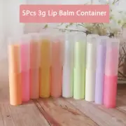 5Pc/lot 3g Lip Balm Container With Caps Mini Empty Lip Balm Stick Tube Lipsti===
