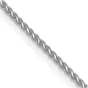 [JewelryWeb] 10k White Gold Solid Polished Lobster Claw Closure 1mm Sparkle Cut Wheat Chain Necklace 41 Centimeters Chain-Necklace for Women and Men