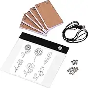 Portable Book Kit with Light Pad Tablet Light Box 3 Level Control 300 Sheets Book Paper with Binding Screws for Tracing and Drawing Multicolor 18.5 x 18.0cm
