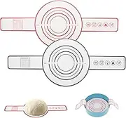 Dimeho 2 PCS Silicone Sling Baking Mat Long Handles Bread Dutch Oven With Extra Reusable Sourdough Heat Resistant Baking Sheets Liners Easy to Transfer Sourdough Bread Pizza Cookie