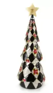 Mackenzie Childs Harlequin Poinsettia Tree Tall 19” Tall