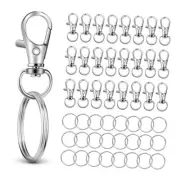 50 PCS in 25 Sets, Metal Swivel Lobster Claw Clasps, Keychain Clip with Large