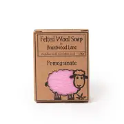 Felted Wool Soap Bar Pomegranate 100g