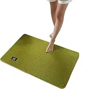 Non Slip Bath Mat, Soft Furry Water Absorbent Bathroom Rug, 50x80cm Comfortable Thick Plush Washable Floor Carpet for Tub, Shower, Bath Room, Toilet, Kitchen, Doorway Home Decor (Grass Green)