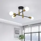 Industrial Chandelier Semi Flush Mount Sputnik Ceiling Light 4-Light Dining Room