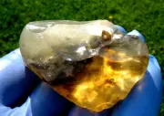Libyan Desert Glass Meteorite Tektite impact Cintamani( 310 ct)Dimple Green Gem