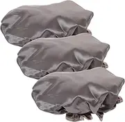 Beavorty Reusable Waterproof Bath Cap 3pcs Set Wide Brim Shower Hat for Women Hair Protective Cover Hair Drying Bonnet Women's Bonnets Grey