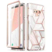 For Samsung Galaxy Note 9 Case with Built-in Screen Protector Cosmo Glitter Marble