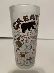 Beautiful Great Smoky Mountains Set Of 4 Frosted Catstudio Glasses.