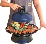 Smokeless Barbecue Machine, Multifunction Electric Smokeless Barbecue Indoor BBQ, 360° Automatic Rotating Baking Pan and 11 Gear Adjustable Temperature, for BBQ Party Dinner Camping Festival