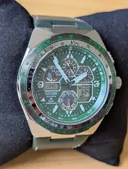 Citizen Promaster Skyhawk A-T Chronograph GMT JY8147-01X Green Dial Men's Watch