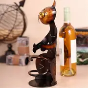 Cat Wine Holder Rack Cat Shaped Wine Holder Stand Metal Decorative Cat Wine Bottle Holder Sculpture As Shown