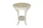 Mother of Pearl Floral Design White Side Table Round Stool Nightstand