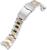 [MiLTAT] 22 mm IP gold metal watch strap compatible with Seiko skx007, super-o Boyer 316L SS, gold, L, Classic