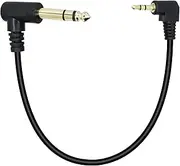 90 Degree 1/8 to 1/4 Stereo Audio Cable 10.6in, Right Angle 3.5mm TRS Male to 6.35mm TRS Male Aux Cord for Guitar, Keyboard Piano, Laptop, Speaker and Amplifiers (27cm)