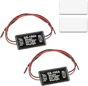 UGSHY 2 PCS Car Light Controller, GS-100A 12V-24V DC Tail Light Safety Reminder Controller, Strobe Tail Light Flash Controller Flash Module, Universal Accessories for Most Cars Motorcycles (Black)