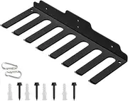 Gym Bar Wall Rack - Barbell Wall Holder, Weight Bar Storage Rack | Barbell Organizer with 8 Hooks for Resistance Bands, Lifting Belts, and Weight Bars, Heavy Duty Wall Mount Barbell Rack for Home Gym