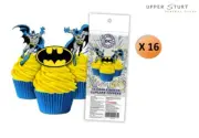 Batman Wafer Cupcake Toppers 16 Pack Edible Cake Images Party FAST SHIPPING