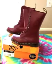 DR. MARTENS 1914W Cherry Red Rouge Smooth 12 eye US 9 NEW IN BOX Circa 2013-2017