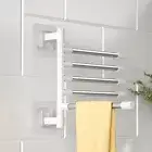 Rotation Towel Storage Rack Punch-Free Steel Organizer Shelf Hanging Wall Sh'3c