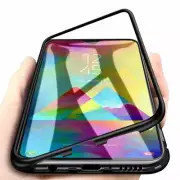 For XIAOMI REDMI NOTE 7 MAGNETIC CASE METAL BUMPER BACK TEMPERED GLASS COVER