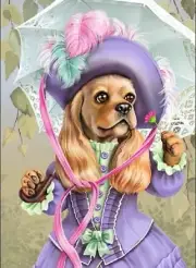 Барышня Кокер Dog Cocker Russian modern Postcard / Postcrossing Бусарева