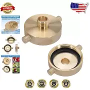 Compact Fire Hydrant Hose Adapter Duo - Brass 2-1/2" NST Female x 3/4" GHT Male