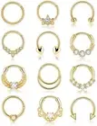 Gold Septum Ring 16g - Cute Nose Rings for Septum and Daith Piercing - Clicke...