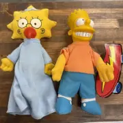 NWT The Simpsons 1990 Burger King Collectibles Bart & Maggie 9”