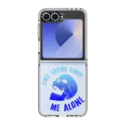 Galaxy Z Flip6 Clear Case Live Laugh Leave - Blue