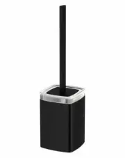 Milli GLANCE TOILET BRUSH SET 395mm Frosted Finish, Matte Black/Glass