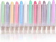 Dustless Chalk for Kids, 12PCS Colored Chalk with Holder, Non-Toxic Twistable Chalkboard, Drawing Writing Sidewalk for Whiteboard for Kids