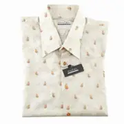 NWT MultiColor BERNARD DEWITT Beach Superlight Long Sleeve Shirt Cotton L Italy