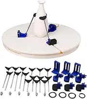 Pottery Machine Turntable Clamp, Adjustable Ceramic Pottery Trimming Turntable Tools with Automatically Find The Center, 5Pcs Auxiliary Clips of Different Heights, for Family, School