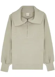 Varley Vine Ribbed Jersey Half-zip Sweatshirt - Sage - XS (UK6 / XS) XS (UK6 / XS)