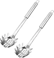 Luxshiny Stylish Stainless Steel Pasta Spoons 2-Piece Set Strainer for Cooking and Serving