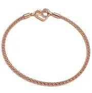 NEW PANDORA 14k Rose Gold Studded Chain Charm Bracelet 582731C00 8.3/21cm