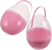 LABRIMP 2pcs Handheld Easter Egg Pull-Back Toys Charming Plastic for Kids DIY Decorative Candy Boxes