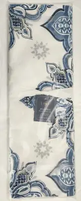 Pottery Barn Hanukkah Medallion Table Runner 18" x 108" Blue Multicolor