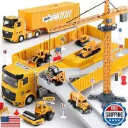 Kids Construction Toys, Construction Truck Toys Set w/Crane, Excavator, Forkl