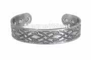 Silver plating on Solid Copper Magnetic Bangle Bracelet Cuff - BG68S