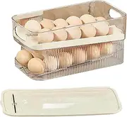 Egg Dispenser Egg Containers Egg Holder For Fridge, 2024 New Automatic Roll-Down Egg Dispenser, Acrylic Slim Rolling Egg Storage Rack Fridge, Automatic Gravitys Egg Holder For Kitchen Refrigerator