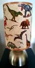 Dinosaur bedside touch lamp fabric shade and bulb boys trex