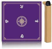 Mahjong Mat, Non-Slip Noise Reducing Game Mat, 31.5 Inch Mahjong Table Mat,Mahjong Mat with Cloth Bag and Carton Storage,Suitable for Mahjong, Dominoes, Solitaire and Other Games. (Purple)