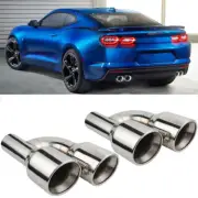 Pair Car Exhaust Pipe Tip 2.5" Inlet 3.5" Outlet Dual Quad For Chevy Camaro ZL1