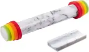 JEmarble Adjustable Rolling Pin with Silicone Guide Rings (Premium Quality)