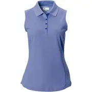 Greg Norman Women's Sleeveless Protek Micro Pique Polo - Pink Sky